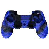 PlayVital Guardian Edition Blue & Black Ergonomic Soft Anti-Slip Controller Silicone Case Cover for PS4, Rubber Protector Skins with black Joystick Caps for PS4 Slim PS4 Pro Controller - P4CC0070