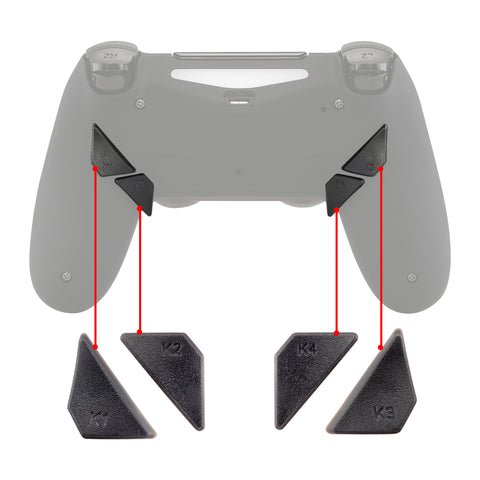 eXtremeRate Replacement Ergonomic Back Buttons, K1 K2 K3 K4 Paddles for PS4 Controller Dawn Remap Kit (Only fits with eXtremeRate Remap Kit) - P4GZ007