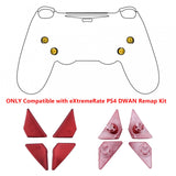 eXtremeRate Soft Touch Scarlet Red Replacement Redesigned Back Buttons K1 K2 K3 K4 Paddles for eXtremeRate PS4 Controller Dawn Remap Kit - P4GZ024