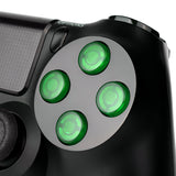 eXtremeRate Transparent Green Action Buttons Repair for PS4 Controller-P4J0212