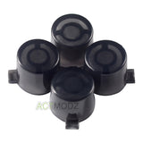 eXtremeRate Transparent Black Action Buttons Repair for PS4 Controller-P4J0215