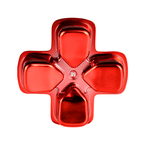 eXtremeRate Chrome Red Dpad Direction Pad Buttons for PS4 Controller - P4J0503