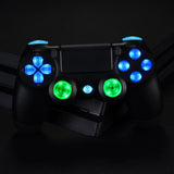 eXtremeRate Multi-Colors Luminated D-pad L1 R1 R2 L2 Trigger Thumbsticks Home Face Buttons DTFS (DTF 2.0) LED Kit for PS4 CUH-ZCT2 Controller - 10 Colors Modes 7 Areas DIY Option Button Control - P4LED01