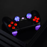 eXtremeRate Multi-Colors Luminated D-pad L1 R1 R2 L2 Trigger Thumbsticks Home Face Buttons DTFS (DTF 2.0) LED Kit for PS4 CUH-ZCT2 Controller - 10 Colors Modes 7 Areas DIY Option Button Control - P4LED01