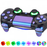 eXtremeRate Multi-Colors Luminated D-pad Thumbstick Trigger Home Face Buttons, Chameleon Classical Symbols Buttons DTFS (DTF 2.0) LED Kit for PS4 Slim PS4 Pro Controller - Controller NOT Included - P4LED04