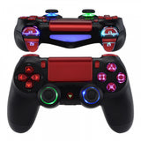 eXtremeRate Multi-Colors Luminated D-pad Thumbstick Trigger Home Face Buttons, Scarlet Red Classical Symbols Buttons DTFS (DTF 2.0) LED Kit for PS4 Slim PS4 Pro Controller - Controller NOT Included - P4LED05