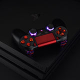 eXtremeRate Multi-Colors Luminated D-pad Thumbstick Trigger Home Face Buttons, Scarlet Red Classical Symbols Buttons DTFS (DTF 2.0) LED Kit for PS4 Slim PS4 Pro Controller - Controller NOT Included - P4LED05