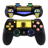 eXtremeRate Multi-Colors Luminated D-pad Thumbstick Trigger Home Face Buttons, Chrome Gold Classical Symbols Buttons DTFS (DTF 2.0) LED Kit for PS4 Slim PS4 Pro Controller - Controller NOT Included - P4LED06