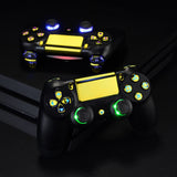 eXtremeRate Multi-Colors Luminated D-pad Thumbstick Trigger Home Face Buttons, Chrome Gold Classical Symbols Buttons DTFS (DTF 2.0) LED Kit for PS4 Slim PS4 Pro Controller - Controller NOT Included - P4LED06