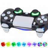 eXtremeRate Multi-Colors Luminated D-pad Thumbstick Trigger Home Face Buttons, White Classical Symbols Button DTFS (DTF 2.0) LED Kit for PS4 Slim PS4 Pro Controller - Controller NOT Included - P4LED07