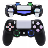 eXtremeRate Multi-Colors Luminated D-pad Thumbstick Trigger Home Face Buttons, White Classical Symbols Button DTFS (DTF 2.0) LED Kit for PS4 Slim PS4 Pro Controller - Controller NOT Included - P4LED07