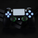 eXtremeRate Multi-Colors Luminated D-pad Thumbstick Trigger Home Face Buttons, White Classical Symbols Button DTFS (DTF 2.0) LED Kit for PS4 Slim PS4 Pro Controller - Controller NOT Included - P4LED07