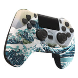 eXtremeRate The Great Wave DECADE Tournament Controller (DTC) Upgrade Kit for PS4 Controller JDM-040/050/055, Upgrade Board & Ergonomic Shell & Back Buttons & Trigger Stops - Controller NOT Included - P4MG007