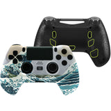 eXtremeRate The Great Wave DECADE Tournament Controller (DTC) Upgrade Kit for PS4 Controller JDM-040/050/055, Upgrade Board & Ergonomic Shell & Back Buttons & Trigger Stops - Controller NOT Included - P4MG007