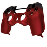eXtremeRate Shadow Frosted Red Face Plate Front Shell Custom Kits for PS4 Controller - P4MSF14
