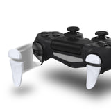 PlayVital 2 Pair White Shoulder Buttons Extension Triggers for PS4 All Model Controller, Game Improvement Adjusters for PS4 Controller, Bumper Trigger Extenders for PS4 Slim Pro Controller - P4PJ002