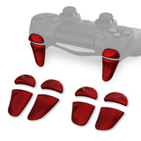 PlayVital 2 Pair Scarlet Red Shoulder Buttons Extension Triggers for PS4 All Model Controller, Game Improvement Adjusters for PS4 Controller, Bumper Trigger Extenders for PS4 Slim Pro Controller - P4PJ004