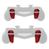 PlayVital 2 Pair Scarlet Red Shoulder Buttons Extension Triggers for PS4 All Model Controller, Game Improvement Adjusters for PS4 Controller, Bumper Trigger Extenders for PS4 Slim Pro Controller - P4PJ004