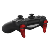 PlayVital 2 Pair Scarlet Red Shoulder Buttons Extension Triggers for PS4 All Model Controller, Game Improvement Adjusters for PS4 Controller, Bumper Trigger Extenders for PS4 Slim Pro Controller - P4PJ004