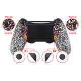 eXtremeRate Textured White Dawn 2.0 FlashShot Trigger Stop Remap Kit for PS4 CUH-ZCT2 Controller, Part & Back Shell & 2 Back Buttons & 2 Trigger Lock for PS4 Controller JDM 040/050/055 - P4QS002