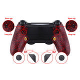 eXtremeRate Textured Red Dawn 2.0 FlashShot Trigger Stop Remap Kit for PS4 CUH-ZCT2 Controller, Part & Back Shell & 2 Back Buttons & 2 Trigger Lock for PS4 Controller JDM 040/050/055 - P4QS003