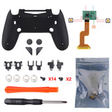 eXtremeRate Soft Touch Black Dawn 2.0 FlashShot Trigger Stop Remap Kit for PS4 CUH-ZCT2 Controller, Part & Back Shell & 2 Back Buttons & 2 Trigger Lock for PS4 Controller JDM 040/050/055 - P4QS008