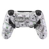 eXtremeRate 100$ Cash Money Dollar Patterned Dawn Remappable Remap Kit with Redesigned Back Shell & 4 Back Buttons for PS4 Controller JDM 040/050/055 - P4RM001