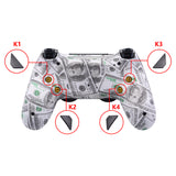 eXtremeRate 100$ Cash Money Dollar Patterned Dawn Remappable Remap Kit with Redesigned Back Shell & 4 Back Buttons for PS4 Controller JDM 040/050/055 - P4RM001