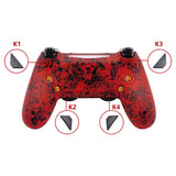 eXtremeRate Demons and Monsters Patterned Dawn Remappable Remap Kit with Redesigned Back Shell & 4 Back Buttons for PS4 Controller JDM 040/050/055 - P4RM002