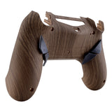 eXtremeRate Wood Grain Patterned Dawn Remappable Remap Kit with Redesigned Back Shell & 4 Back Buttons for PS4 Controller JDM 040/050/055 - P4RM004