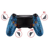 eXtremeRate Textured Blue Dawn Remappable Remap Kit with Redesigned Back Shell & 4 Back Buttons for PS4 Controller JDM 040/050/055 - P4RM008