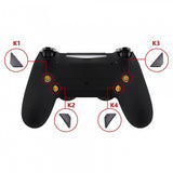 eXtremeRate Soft Touch Black Dawn Remappable Remap Kit with Redesigned Back Shell & 4 Back Buttons for PS4 Controller JDM 040/050/055 - P4RM011