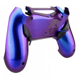 eXtremeRate Chameleon Purple Blue Dawn Remappable Remap Kit with Redesigned Back Shell & 4 Back Buttons for PS4 Controller JDM 040/050/055 - P4RM012