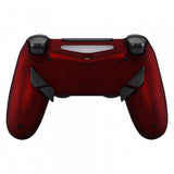 eXtremeRate Soft Touch Red Remappable Remap Kit with Redesigned Back Shell & 4 Back Buttons for PS4 Controller JDM 040/050/055 - P4RM014