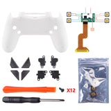 eXtremeRate White Remappable Remap Kit with Redesigned Back Shell & 4 Back Buttons for PS4 Controller JDM 040/050/055 - P4RM015