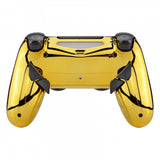 eXtremeRate Chrome Gold Dawn Remappable Remap Kit for PS4 Controller with Upgrade Board & Redesigned Back Shell & 4 Back Buttons - Compatible with JDM-040/050/055 - P4RM016