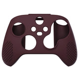 PlayVital Wine Red 3D Studded Edition Anti-slip Silicone Cover Skin for Xbox Series X Controller, Soft Rubber Case Protector for Xbox Series S Controller with 6 Black Thumb Grip Caps - SDX3011