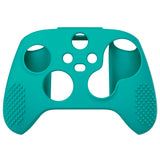 PlayVital Aqua Green 3D Studded Edition Anti-slip Silicone Cover Skin for Xbox Series X Controller, Soft Rubber Case Protector for Xbox Series S Controller with 6 White Thumb Grip Caps - SDX3010