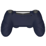 PlayVital Guardian Edition Midnight Blue Ergonomic Soft Anti-Slip Controller Silicone Case Cover for PS4, Rubber Protector Skins with Black Joystick Caps for PS4 Slim PS4 Pro Controller - P4CC0061