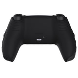 PlayVital Black Knight Edition Anti-Slip Silicone Cover Skin for Playstation 5 Controller, Soft Rubber Case for PS5 Controller with Black Thumb Grip Caps - QSPF001