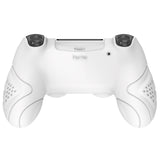 PlayVital Guardian Edition White Ergonomic Soft Anti-Slip Controller Silicone Case Cover for PS4, Rubber Protector Skins with white Joystick Caps for PS4 Slim PS4 Pro Controller - P4CC0060