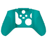 PlayVital Aqua Green 3D Studded Edition Anti-slip Silicone Cover Skin for Xbox Series X Controller, Soft Rubber Case Protector for Xbox Series S Controller with 6 White Thumb Grip Caps - SDX3010