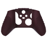 PlayVital Wine Red 3D Studded Edition Anti-slip Silicone Cover Skin for Xbox Series X Controller, Soft Rubber Case Protector for Xbox Series S Controller with 6 Black Thumb Grip Caps - SDX3011