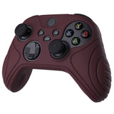 PlayVital Samurai Edition Wine Red Anti-slip Controller Grip Silicone Skin, Ergonomic Soft Rubber Protective Case Cover for Xbox Series S/X Controller with Black Thumb Stick Caps - WAX3011