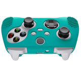 PlayVital Aqua Green 3D Studded Edition Anti-slip Silicone Cover Skin for Xbox Series X Controller, Soft Rubber Case Protector for Xbox Series S Controller with 6 White Thumb Grip Caps - SDX3010