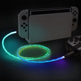 PlayVital 3.28FT Illuminated Charging Cable for ps5 Controller, USB Type C Charging Cord for Gamepad, Universal LED Light Up Data Cord for Xbox Core / Elite Series 2 / Switch Pro Controller - PFLED10