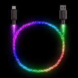 PlayVital 3.28FT Illuminated Charging Cable for ps5 Controller, USB Type C Charging Cord for Gamepad, Universal LED Light Up Data Cord for Xbox Core / Elite Series 2 / Switch Pro Controller - PFLED10