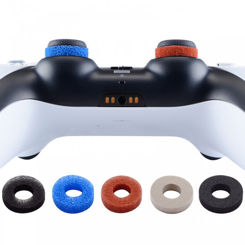 PlayVital 5 Pairs Aim Assist Target Motion Control Precision Rings for PS5, for PS4, Xbox Series X/S, Xbox One, Xbox 360, Switch Pro Controller - 5 Colors 3 Different Strength - PFPJ019