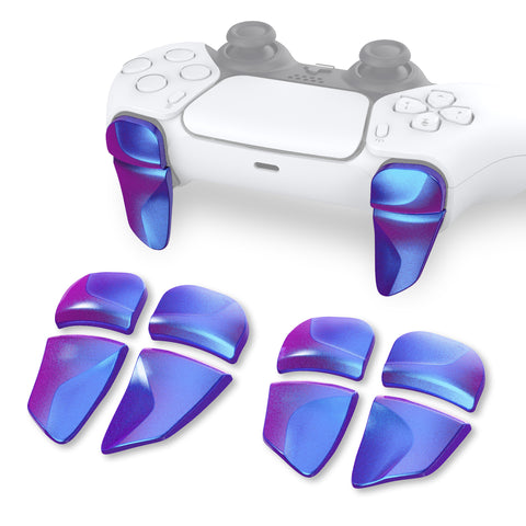 PlayVital BLADE 2 Pairs Shoulder Buttons Extension Triggers for ps5 Controller, Game Improvement Adjusters for PS Portal Remote Player, Bumper Trigger Extenders for ps5 Edge Controller - Chameleon Purple Blue - PFPJ040