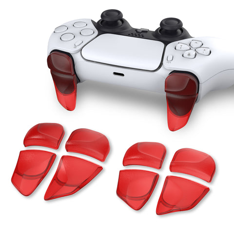 PlayVital BLADE 2 Pairs Shoulder Buttons Extension Triggers for ps5 Controller, Game Improvement Adjusters for PS Portal Remote Player, Bumper Trigger Extenders for ps5 Edge Controller - Clear Red - PFPJ042